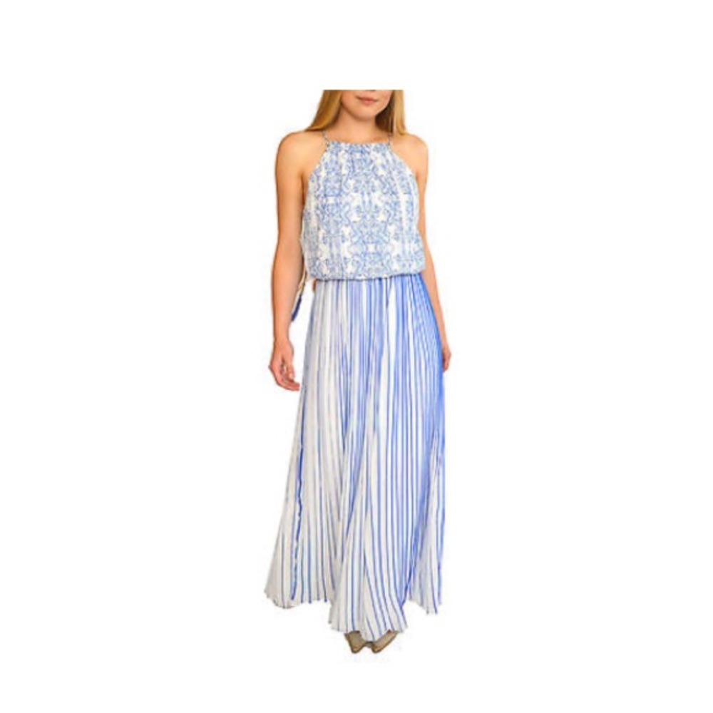 NWT Floral and Stripe Maxi Dress by Kas New York